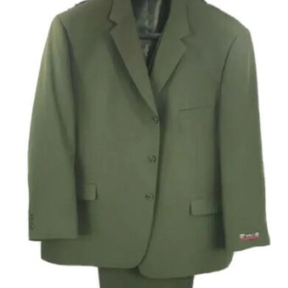 Pacelli Men's 3 Piece Suit Jacket Vest Pleated Pants Baggy Fit Wide Leg Size 60L